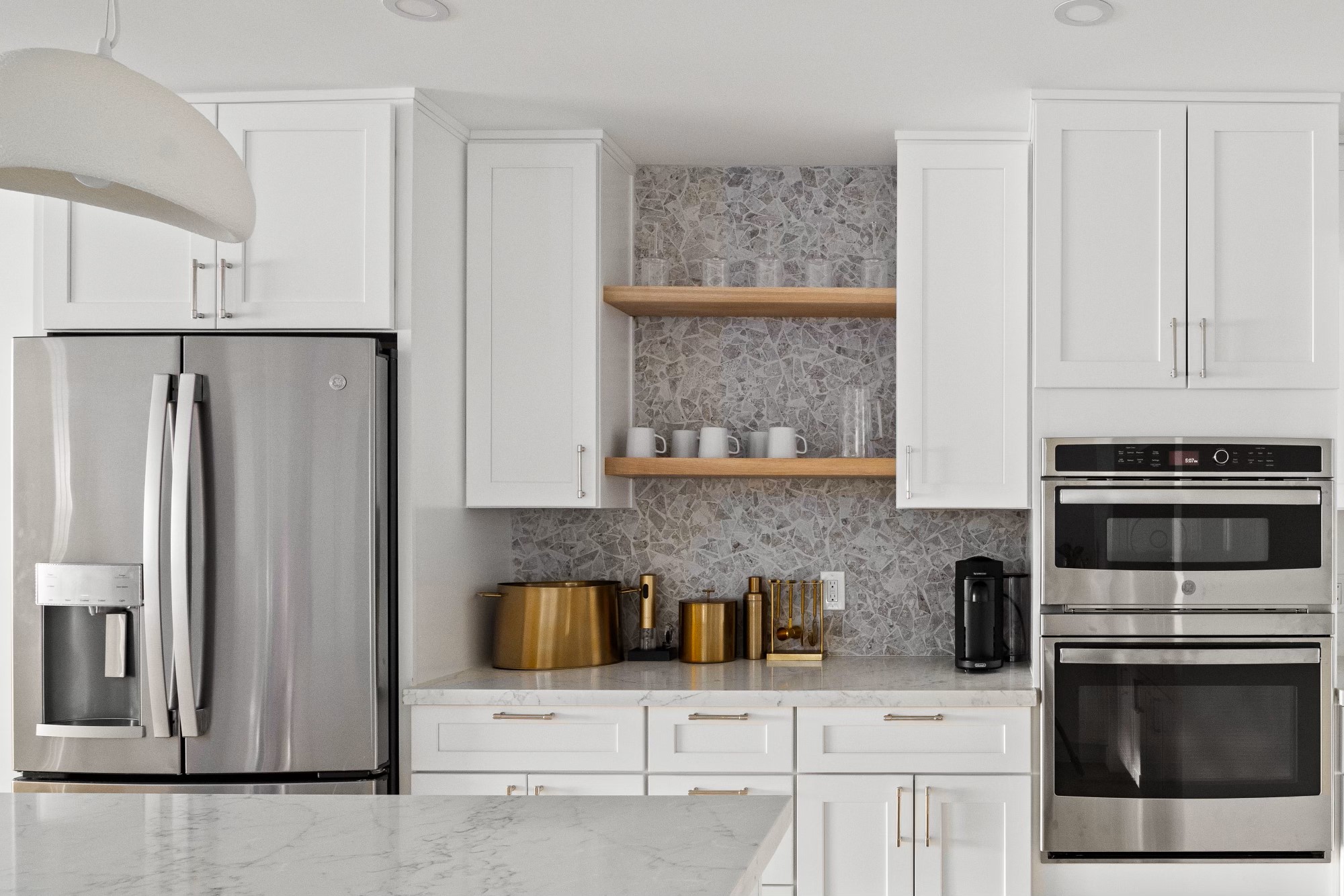 White modern custom kitchen in luxury custom Arizona home.