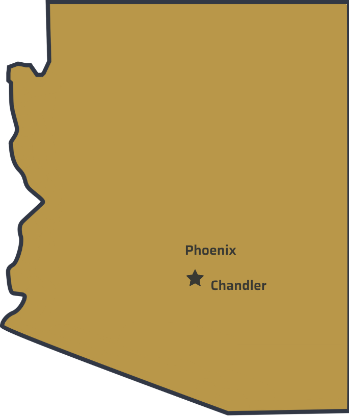 Map of Chandler, Arizona.